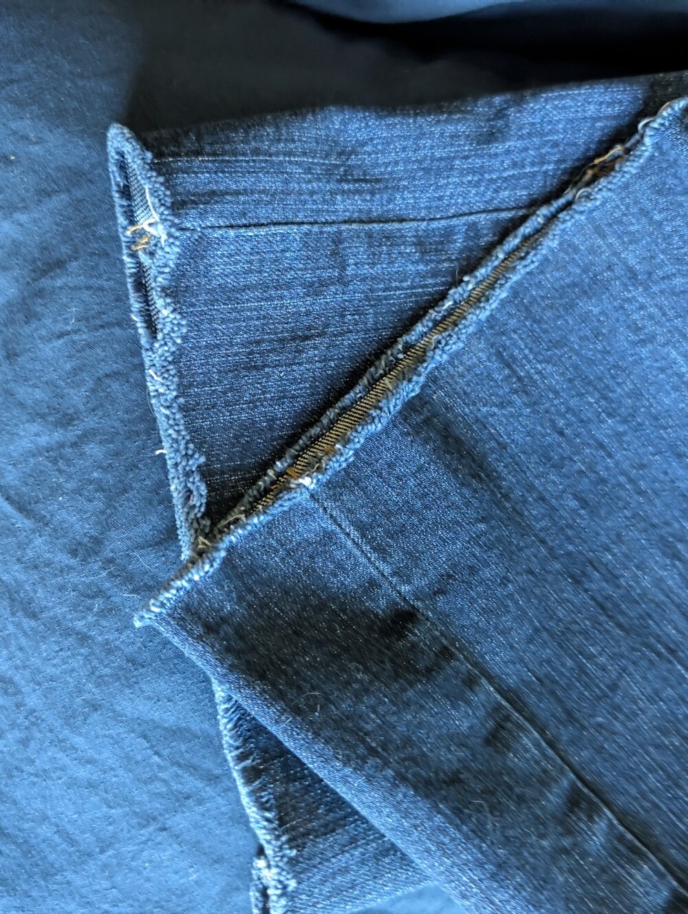 Re/Done 501 Levi's Buttonfly Staightl Dark Indigo Denim Jeans with White Patch - Picture 14 of 16